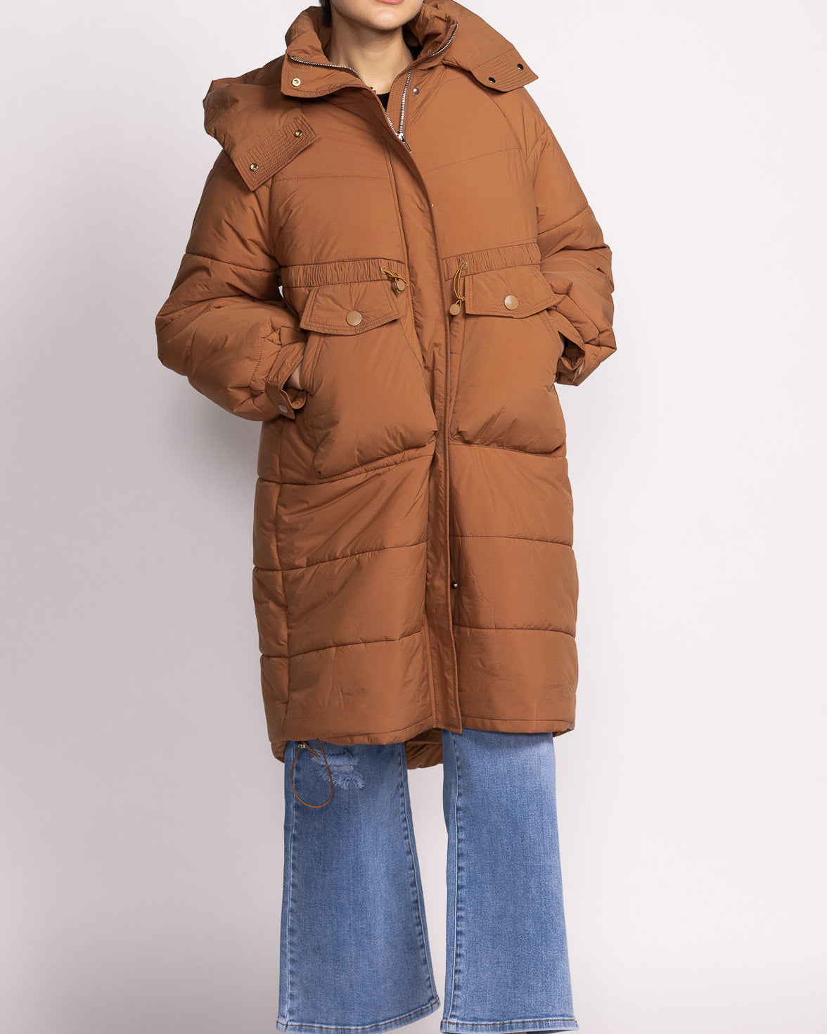 PINK MARTINI TANYA PUFFER COAT - BROWN