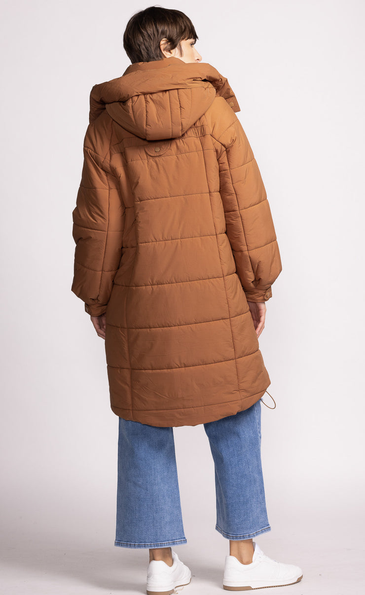 PINK MARTINI TANYA PUFFER COAT - BROWN