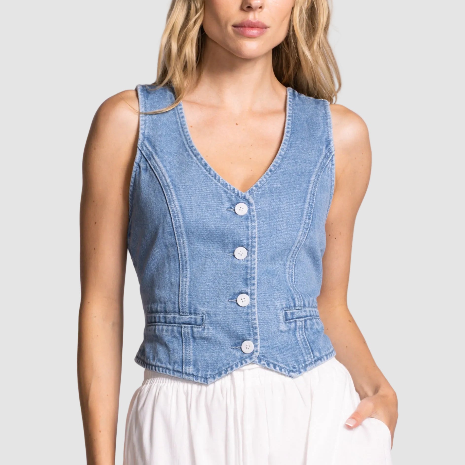PINK MARTINI ARIZONA VEST - BLUE DENIM