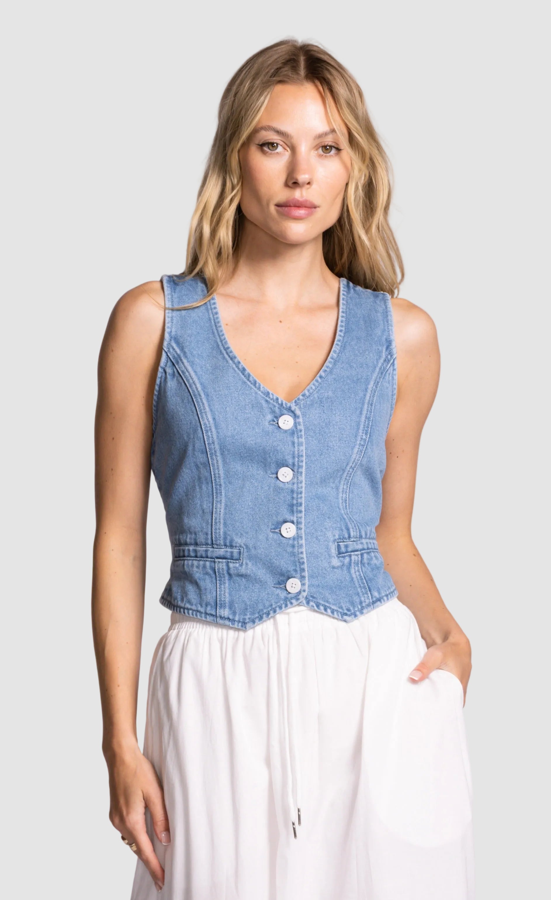 PINK MARTINI ARIZONA VEST - BLUE DENIM