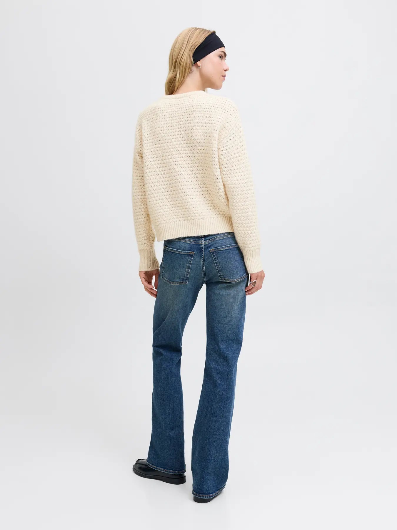 JJXX MILEY STRUCTURE KNIT CREW NECK - FOG
