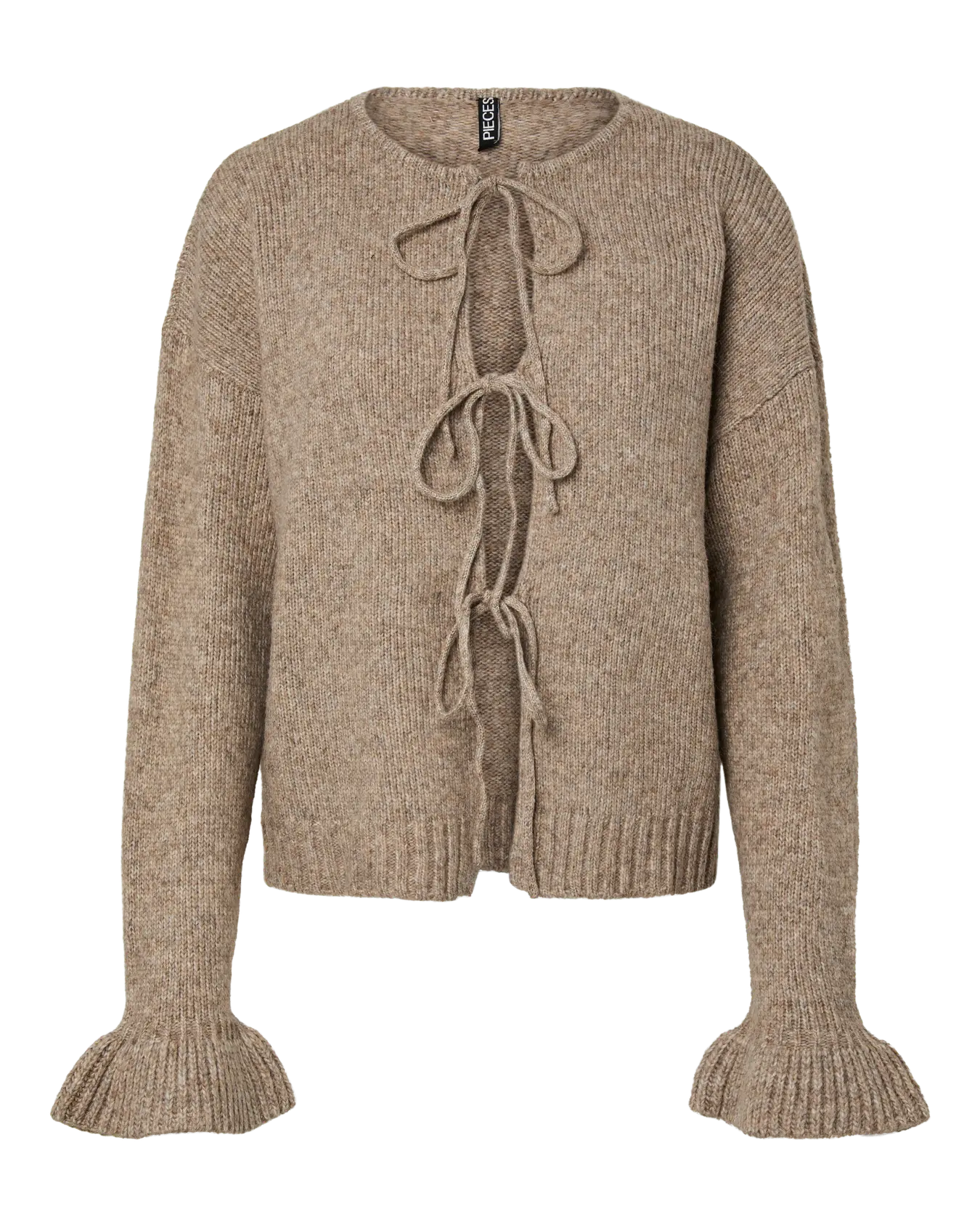 PIECES JIMMA TIE CARDIGAN - MOREL