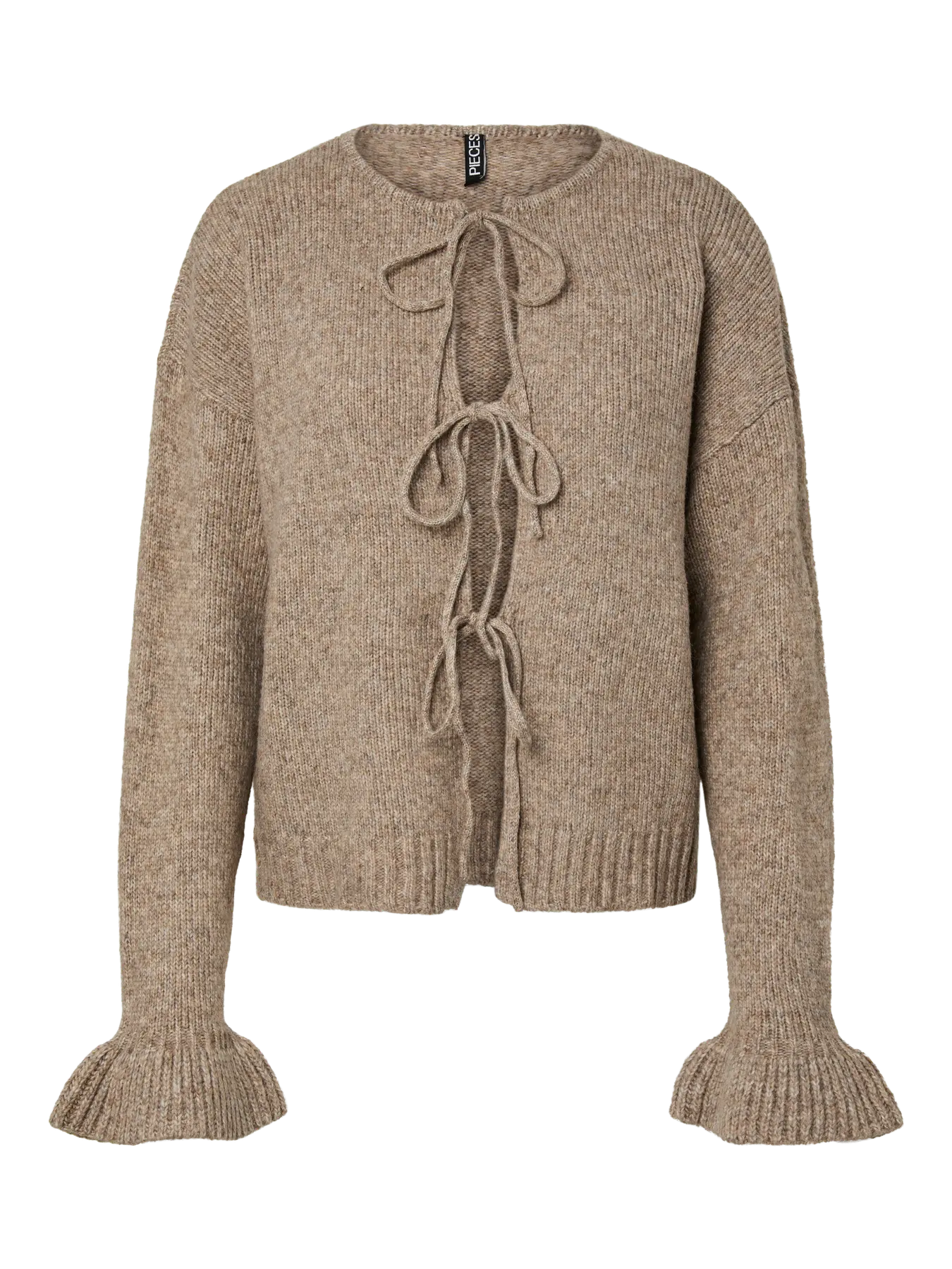 PIECES JIMMA TIE CARDIGAN - MOREL