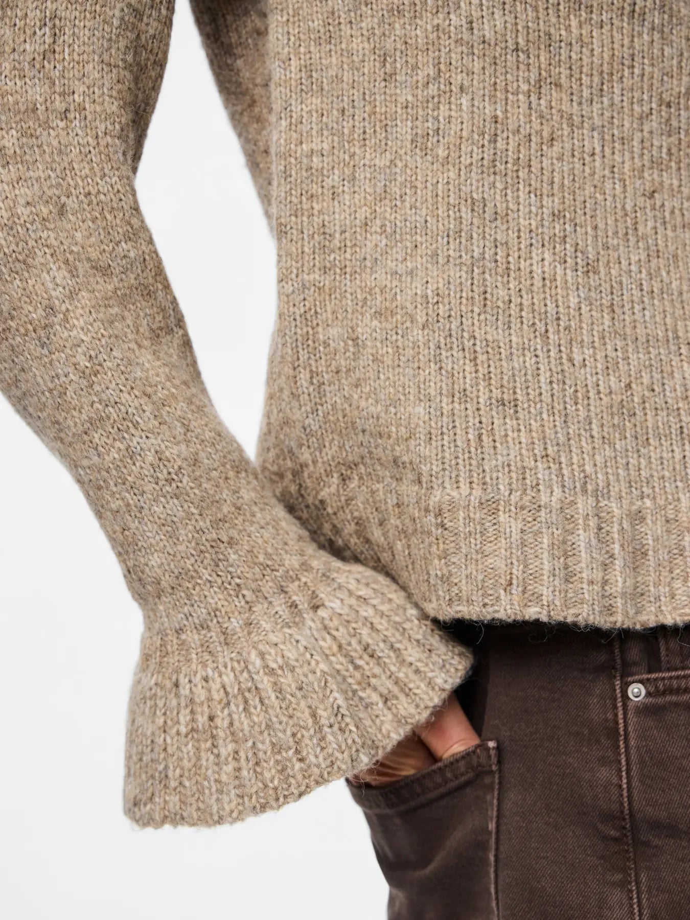 PIECES JIMMA TIE CARDIGAN - MOREL