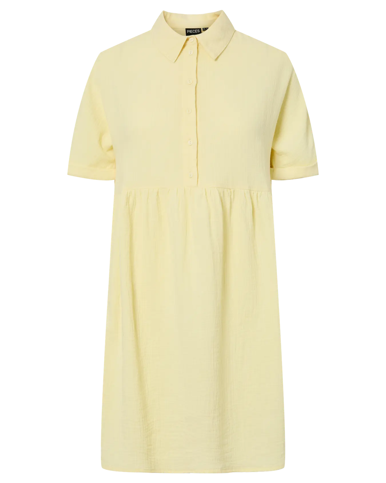 PIECES ASTINA WOVEN SHIRT DRESS - FRENCH VANILLA
