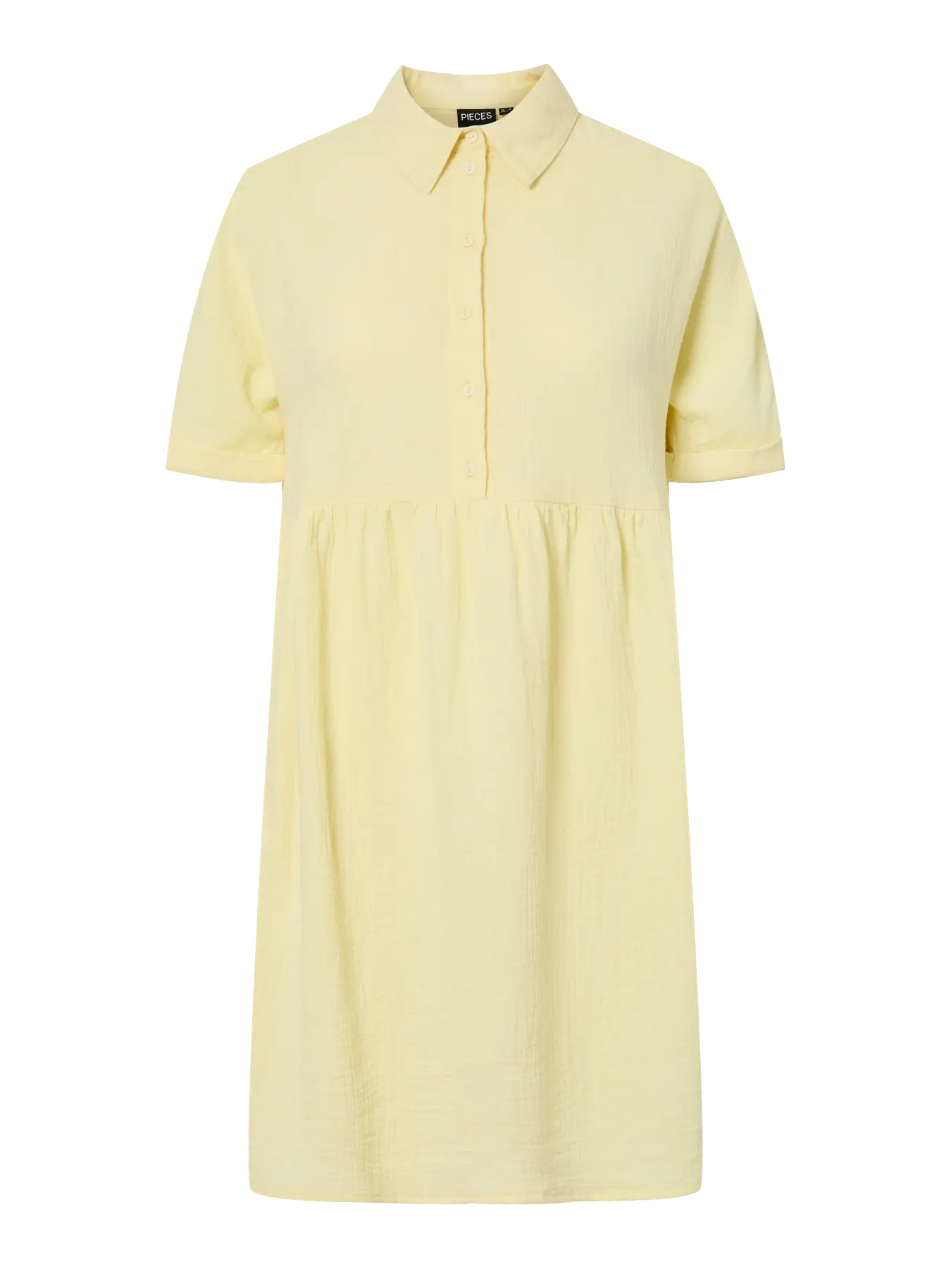 PIECES ASTINA WOVEN SHIRT DRESS - FRENCH VANILLA
