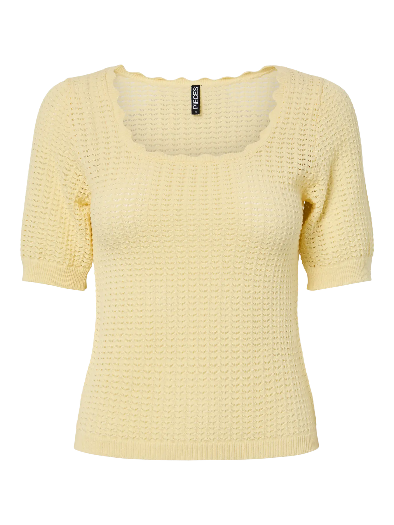 PIECES SCOUT KNIT TEE - FRENCH VANILLA