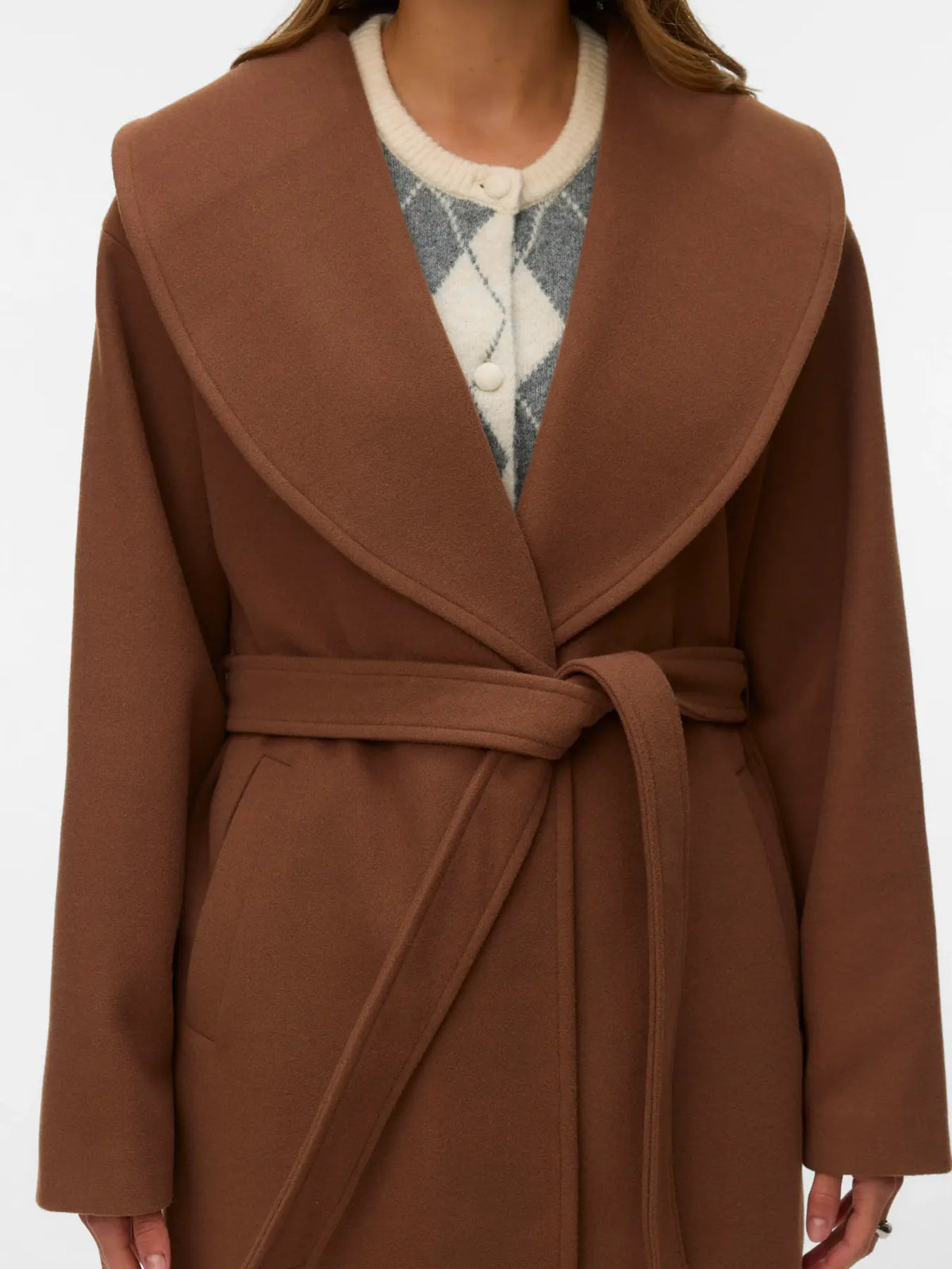 VM ANNIE XTRA LONG COAT - COCOA BROWN