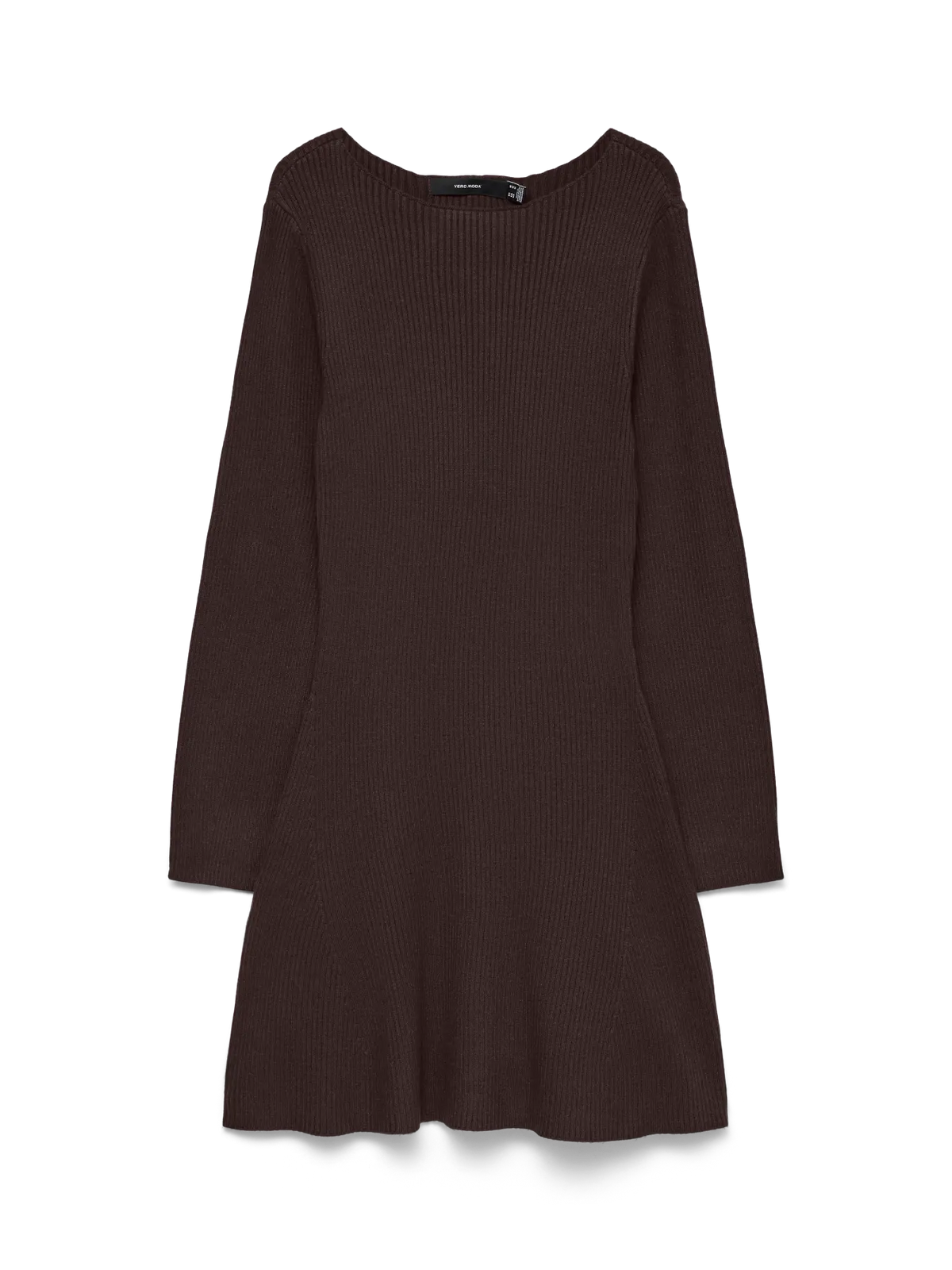 VM GOLD LUX RIBBED DRESS - CHOCOLATE TORTE