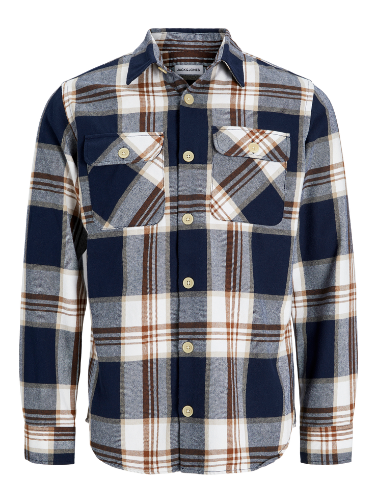 DARREN PLAID OVERSHIRT - NAVY BLAZER