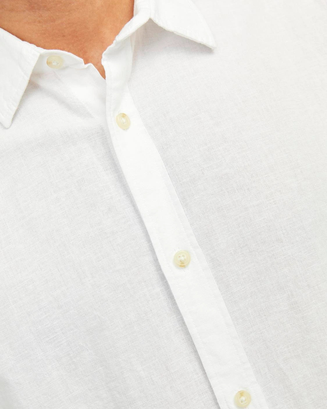 SUMMER LINEN BLEND BUTTON DOWN - WHITE