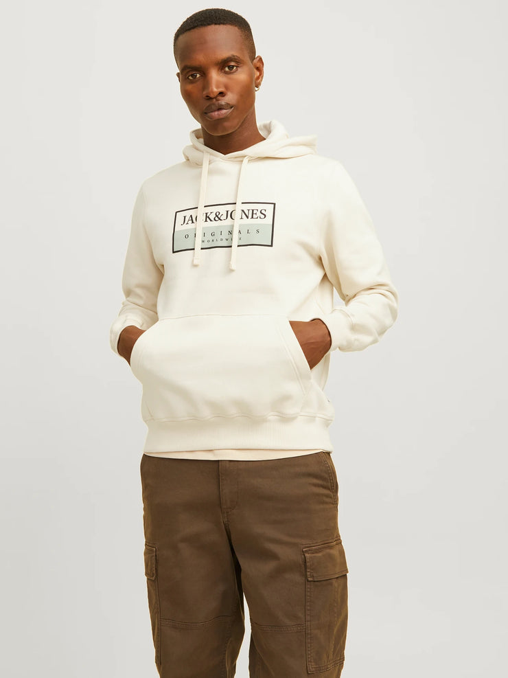 FREDERIK LOGO HOODIE - ANTIQUE WHITE