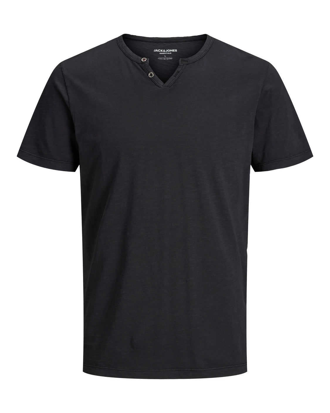 SPLIT NECK TEE - BLACK