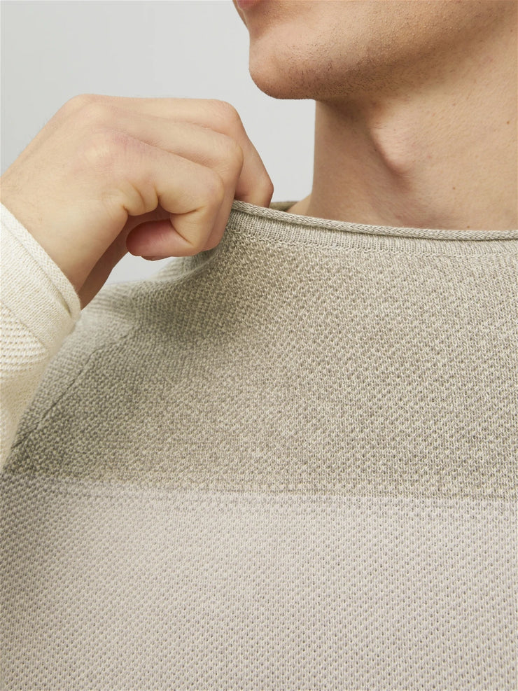 HILL KNIT CREW NECK PULLOVER - OATMEAL