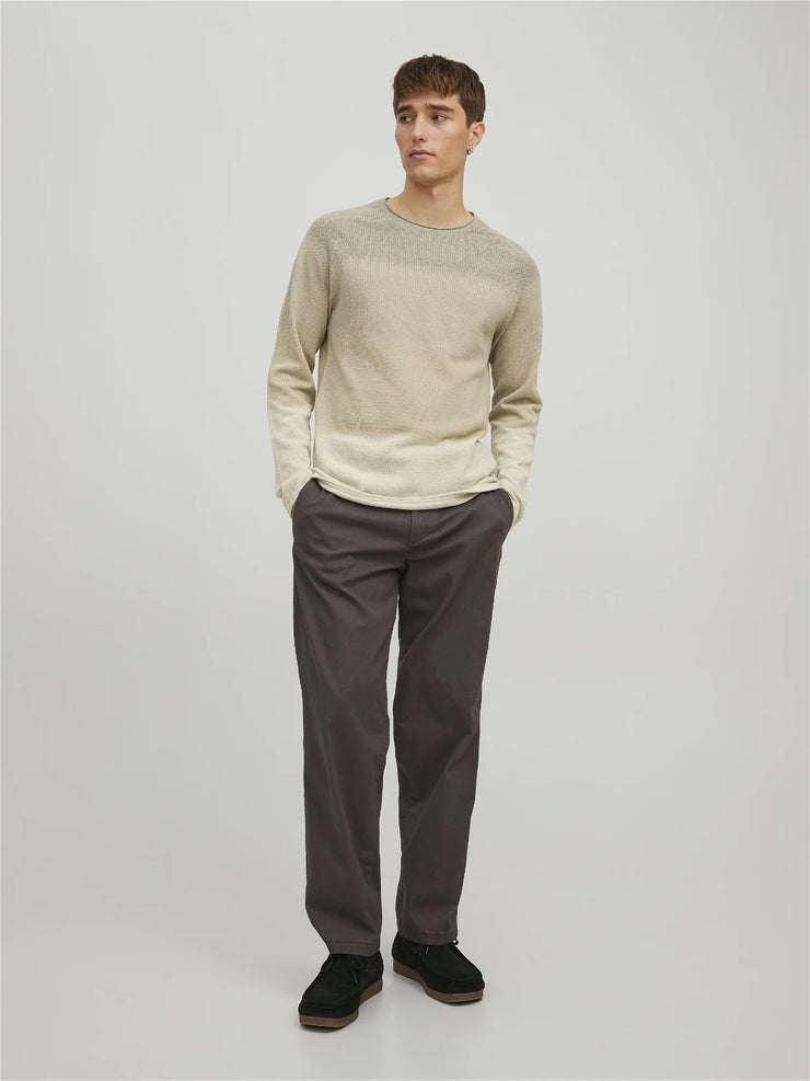 HILL KNIT CREW NECK PULLOVER - OATMEAL