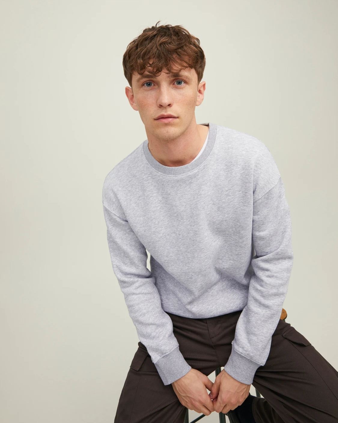 STAR BASIC SWEATSHIRT - LIGHT GREY MELANGE