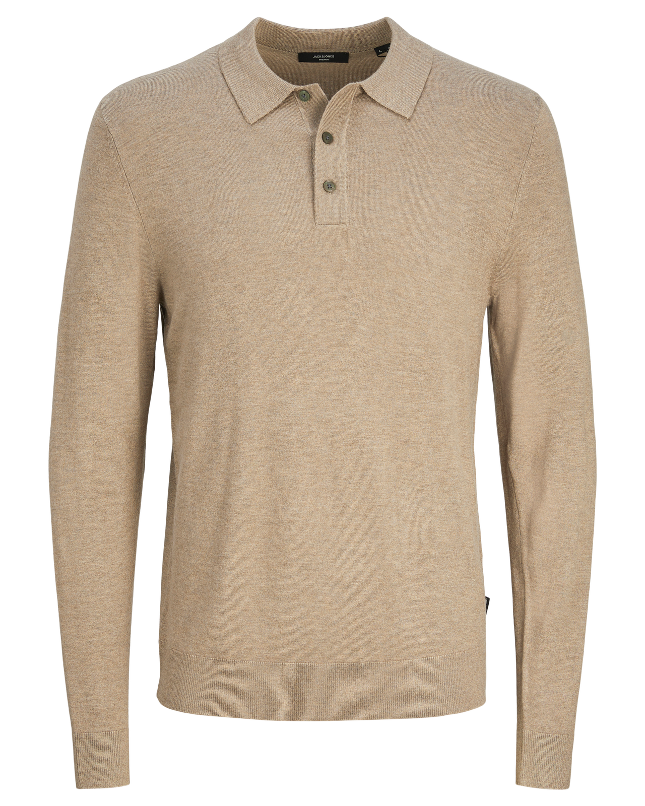 WILLIAM KNIT POLO - GREIGE