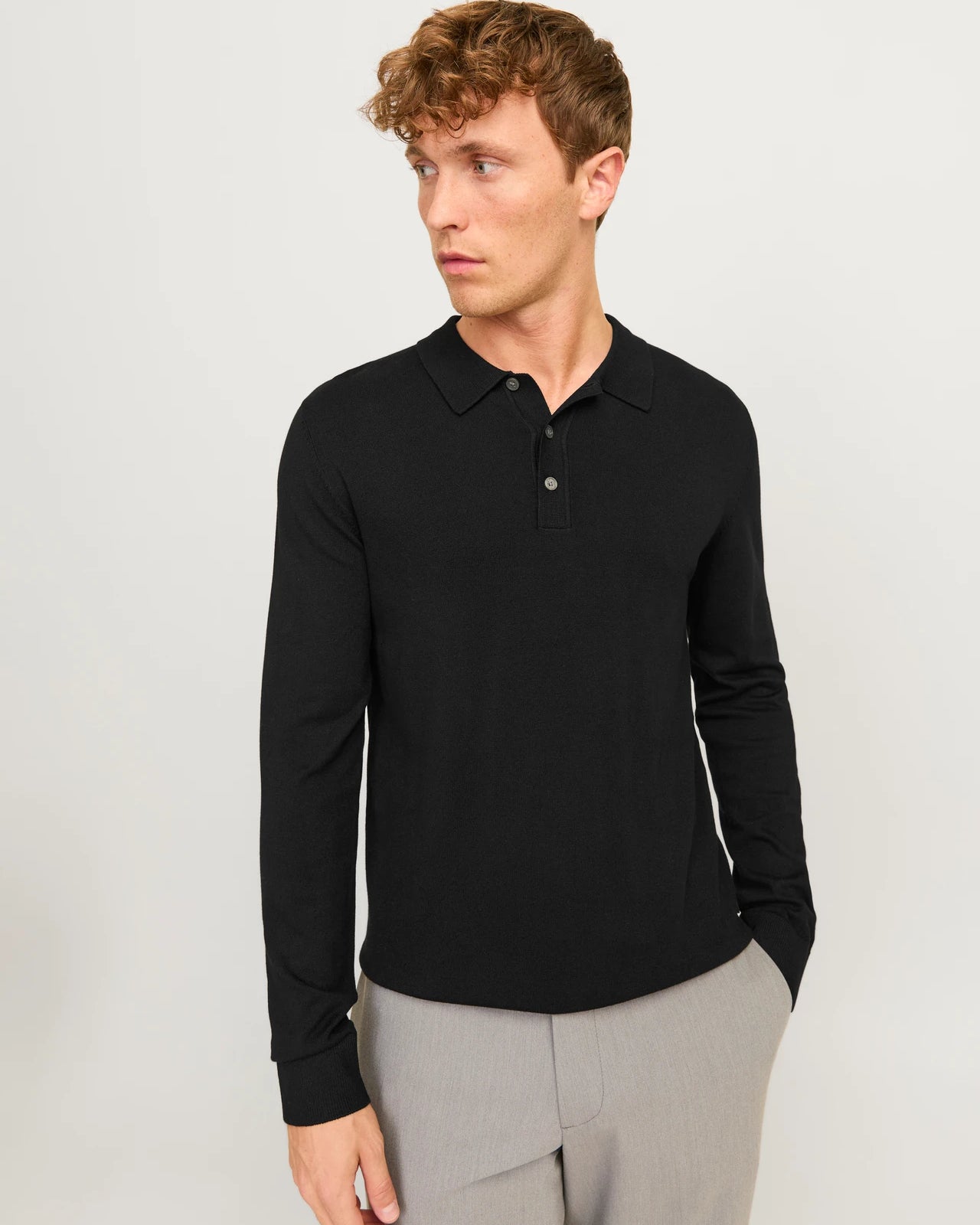 WILLIAM KNIT POLO - BLACK ONYX