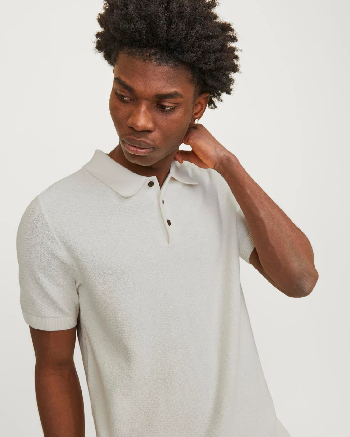 ANDRI KNIT POLO - CLOUD DANCER