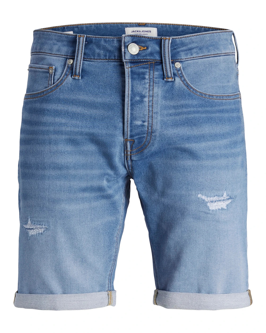 RICK DISTRESSED DENIM SHORTS - BLUE DENIM