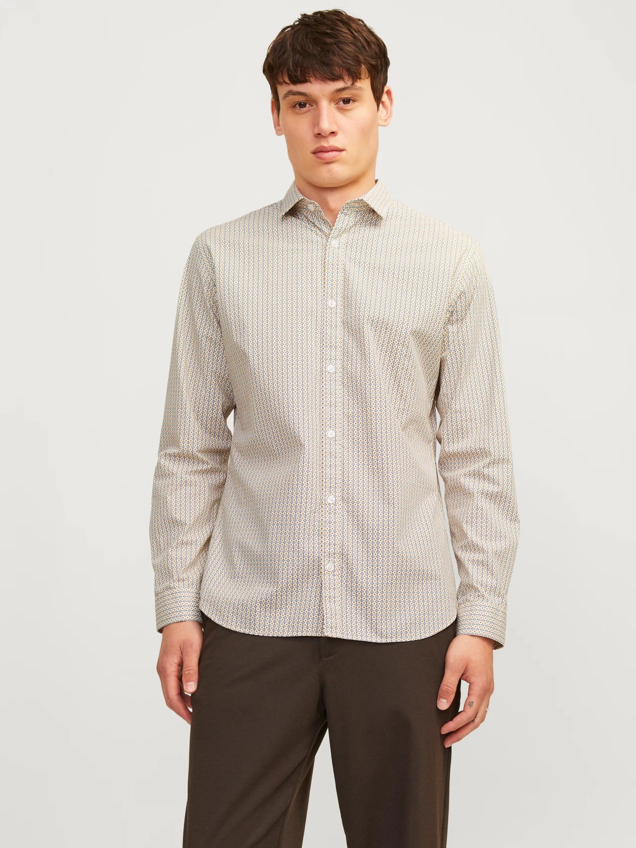 BLACKPOOL PRINTED DRESS SHIRT - MINERAL YELLOW