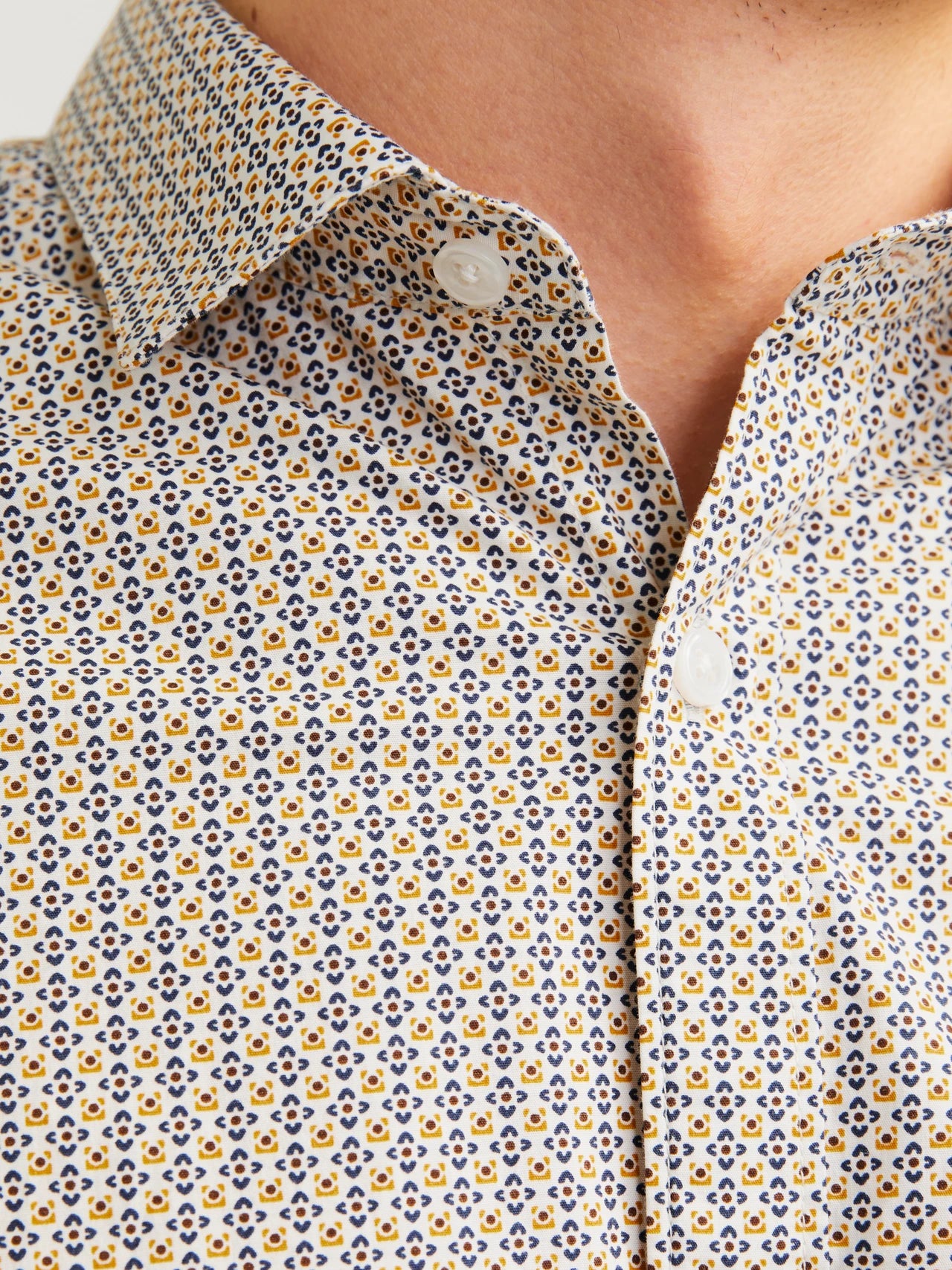 BLACKPOOL PRINTED DRESS SHIRT - MINERAL YELLOW