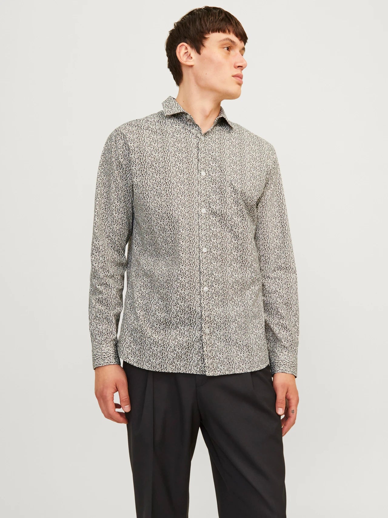 BLACKPOOL PRINTED DRESS SHIRT - CLOUD DANCER