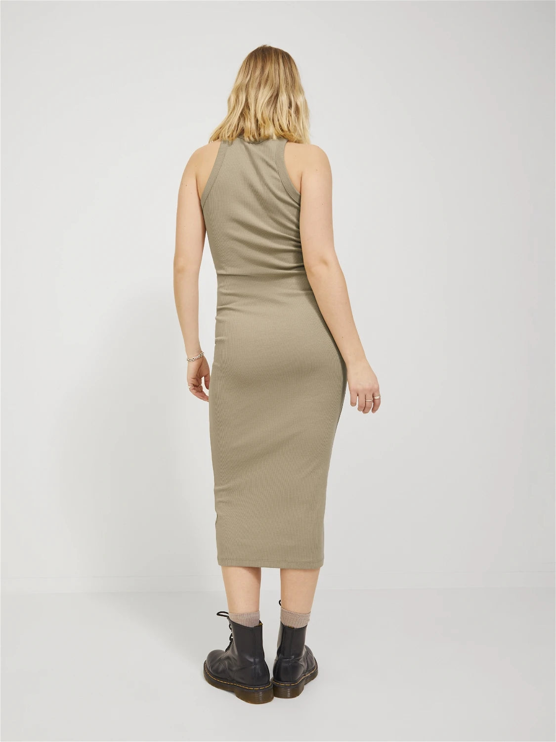 JJXX FOREST RIBBED DRESS - INCENSE