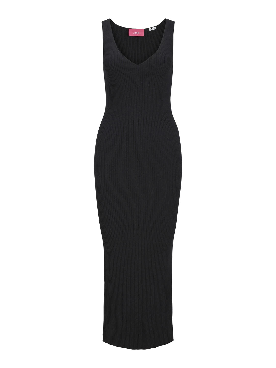 ZOFI RIBBED MIDI DRESS - BLACK