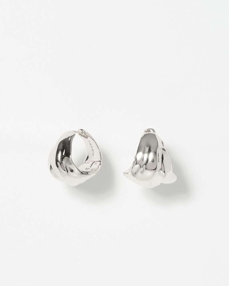 PILGRIM JOHNNIE HOOP EARRINGS - SILVER