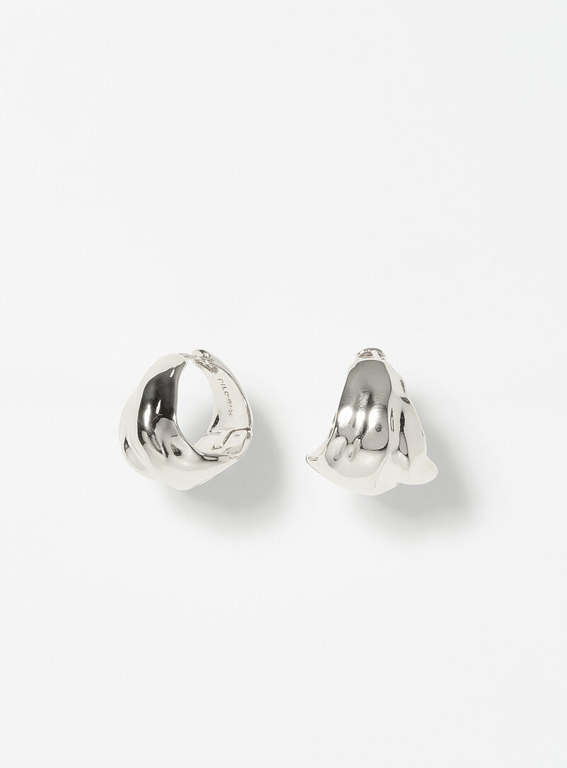 PILGRIM JOHNNIE HOOP EARRINGS - SILVER