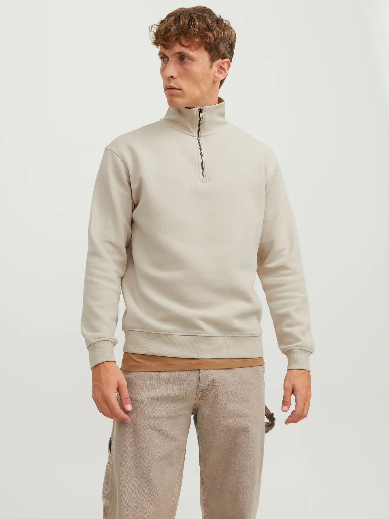 JJ BRADLEY 1/2 ZIP PULLOVER - MOONBEAM