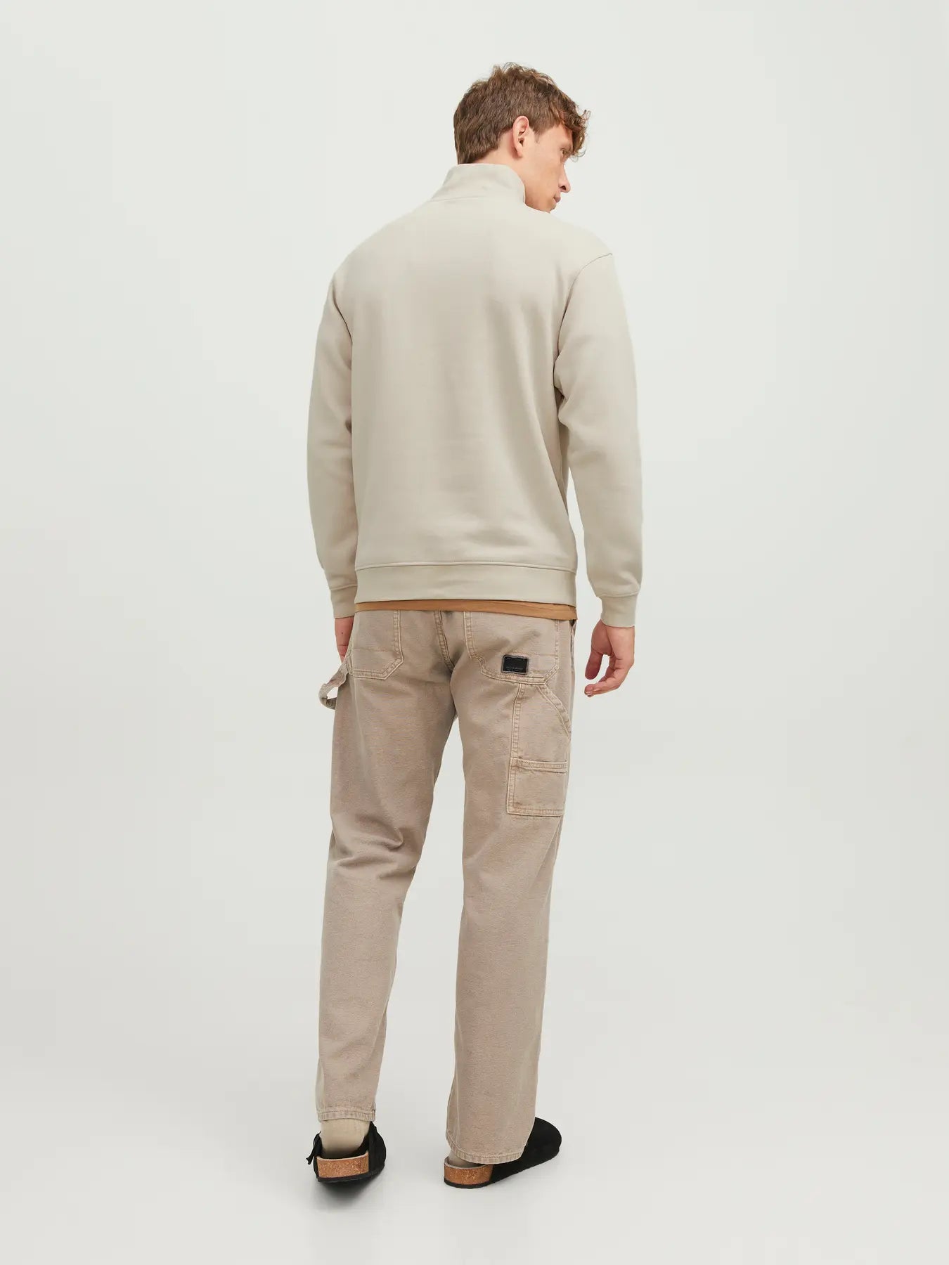 JJ BRADELEY SWEAT HALF ZIP PULLOVER - MOONBEAM