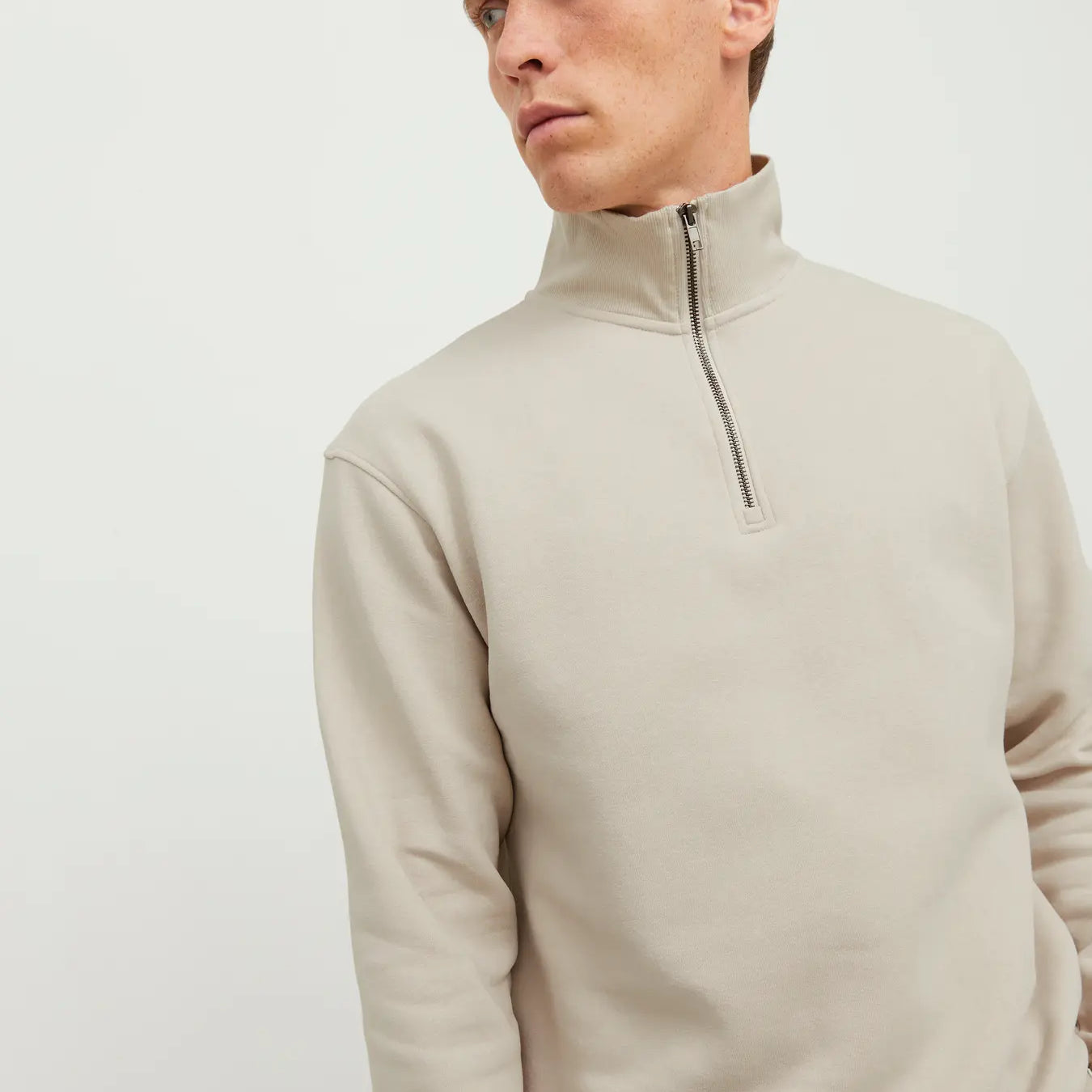 JJ BRADLEY 1/2 ZIP PULLOVER - MOONBEAM