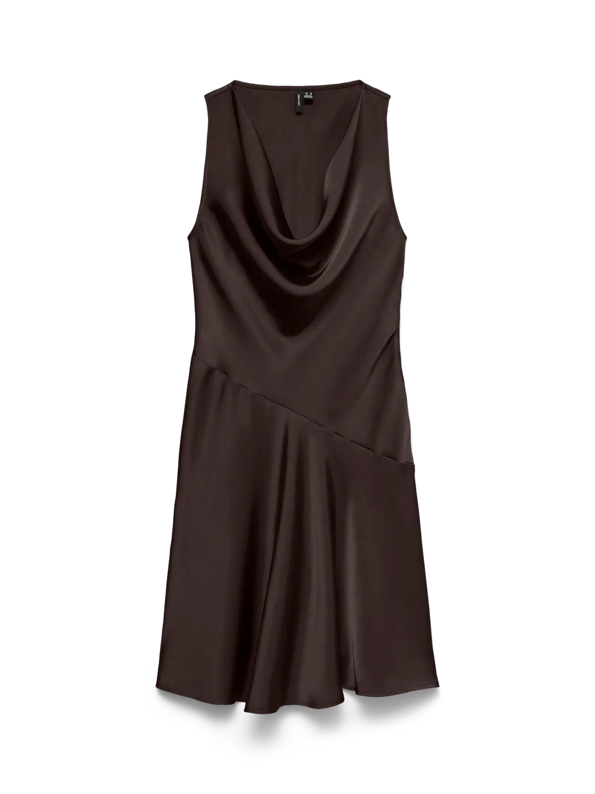 VM MIRO WATERFALL SATIN DRESS - CHOCOLATE TORTE