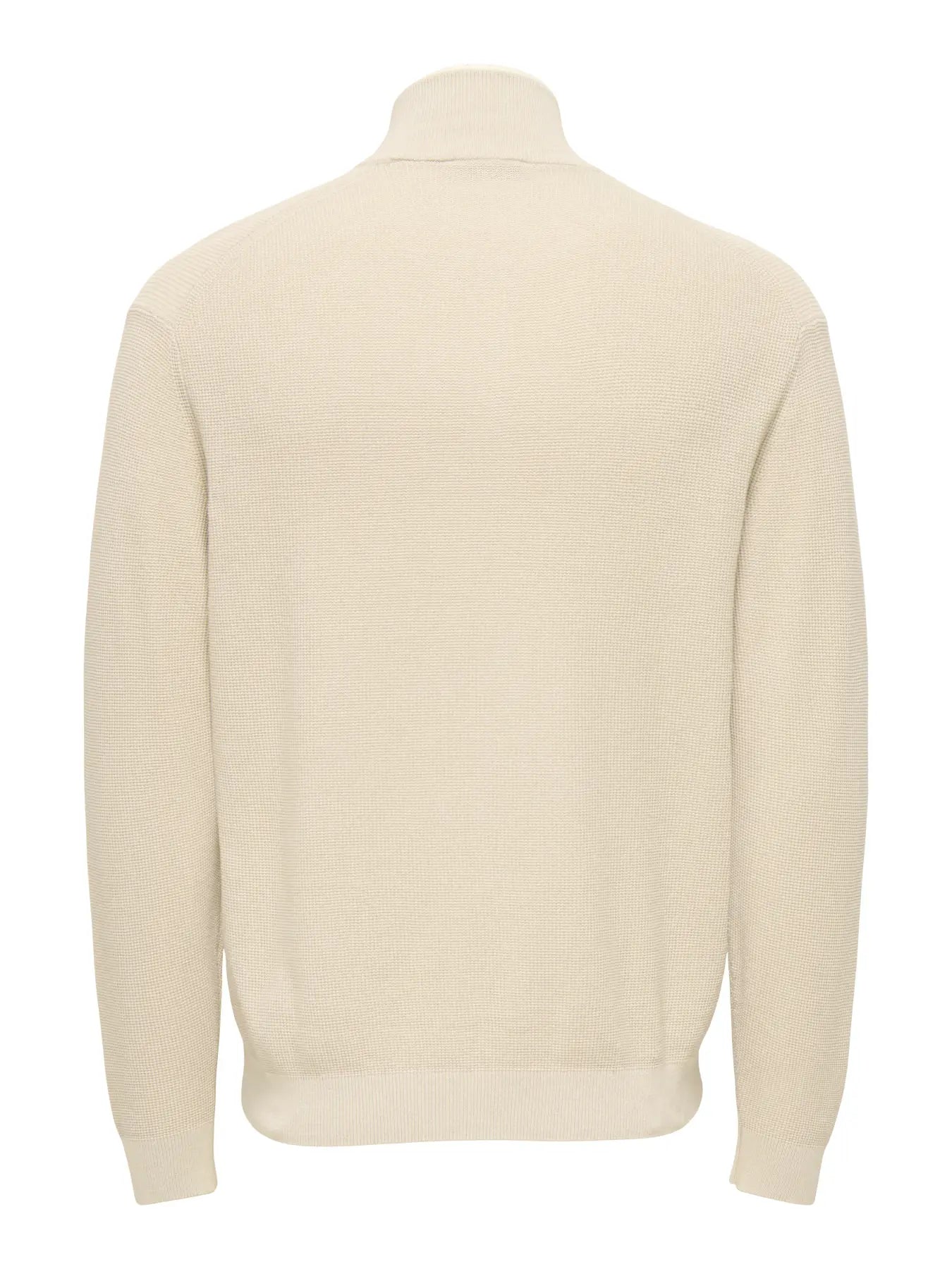 ONLY + SONS TONY REG 1/2 ZIP KNIT PULLOVER - SILVER LINING