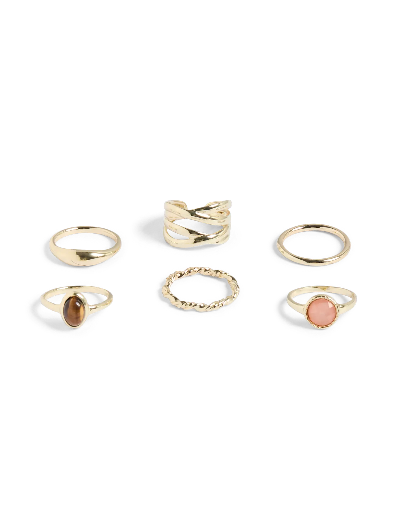 PIECES BELLIS 6PK RINGS - GOLD