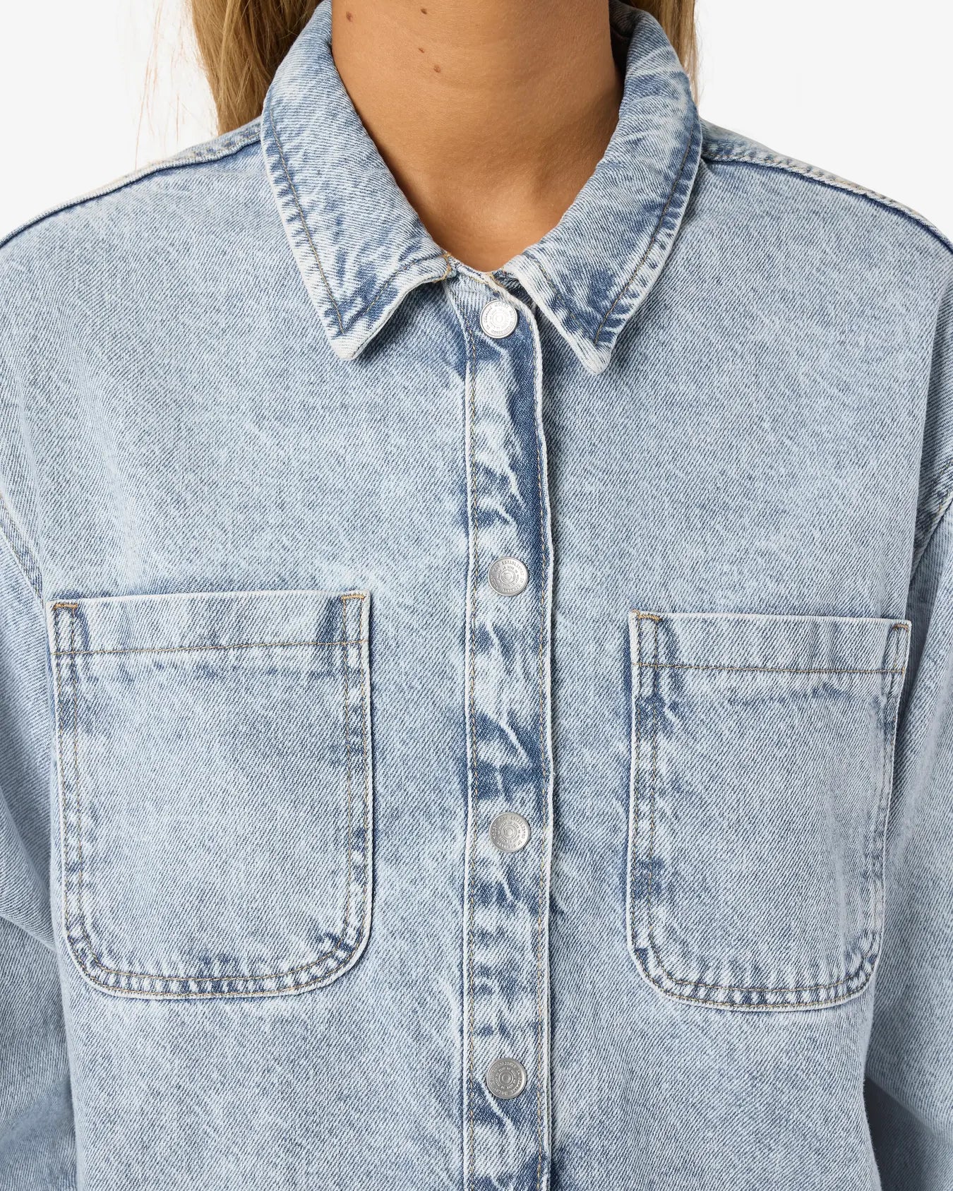 NM ALVA DENIM SHACKET - LIGHT BLUE DENIM