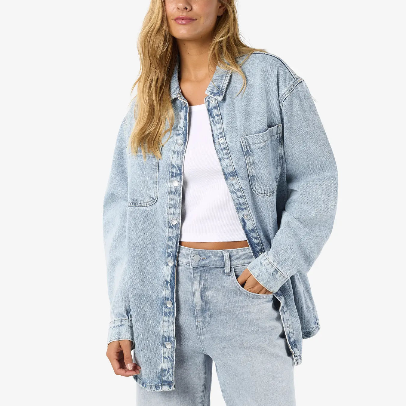 NM ALVA DENIM SHACKET - LIGHT BLUE DENIM