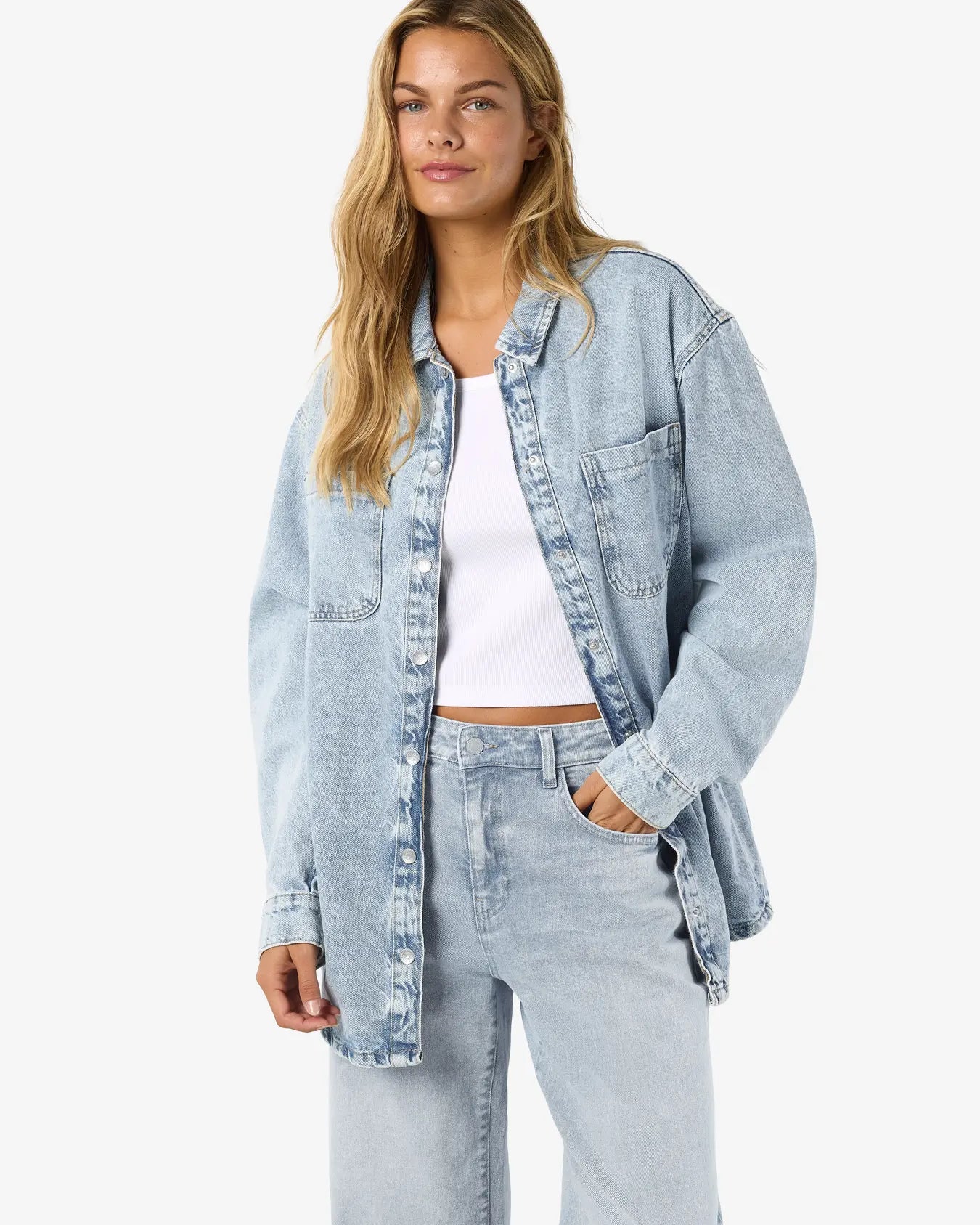 NM ALVA DENIM SHACKET - LIGHT BLUE DENIM