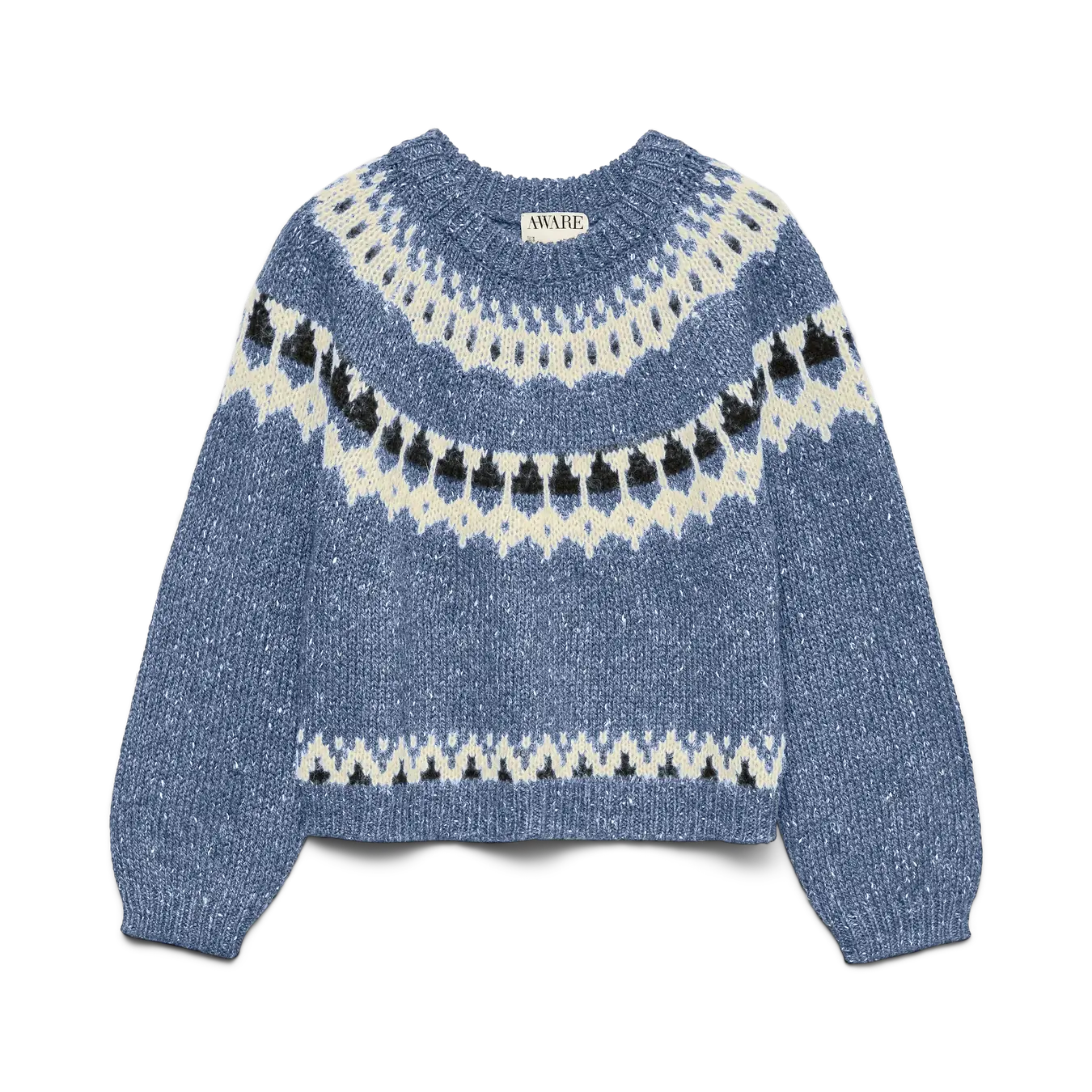 AWARE TILLIE O NECK SWEATER - STONEWASH