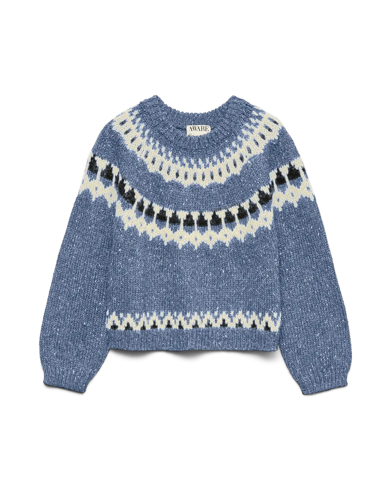 AWARE TILLIE O NECK SWEATER - STONEWASH