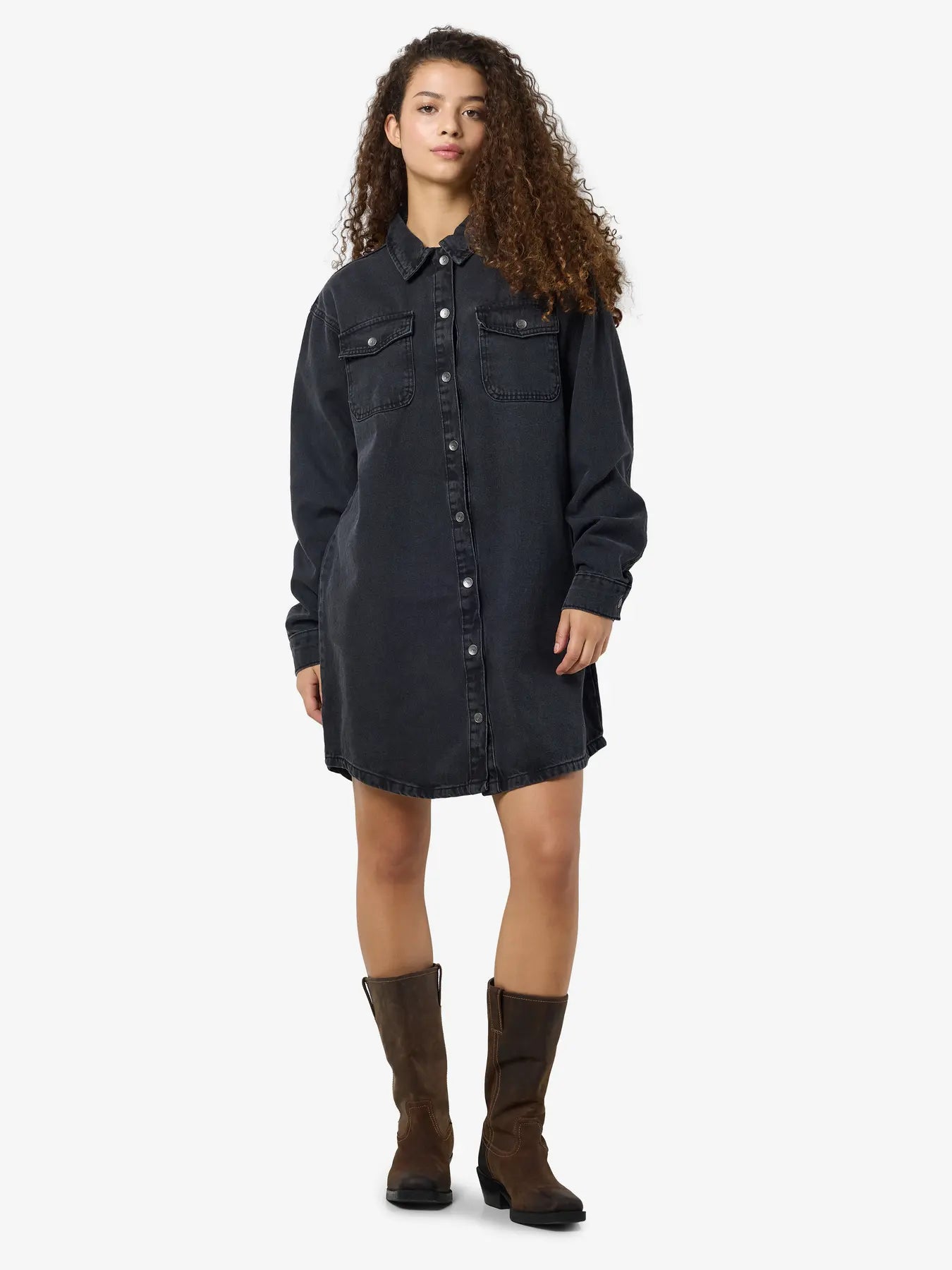 NM ALVA DENIM DRESS - BLACK WASH