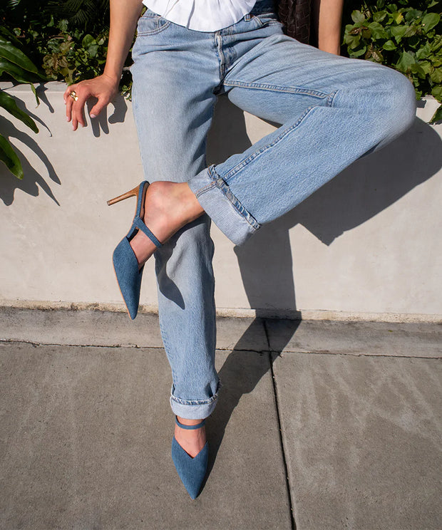 DOLCE VITA KANIKA HEELS - BLUE DENIM