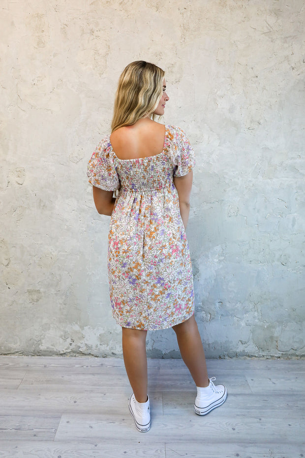 THE KIMBERLY FLORAL DRESS - PASSION FRUIT