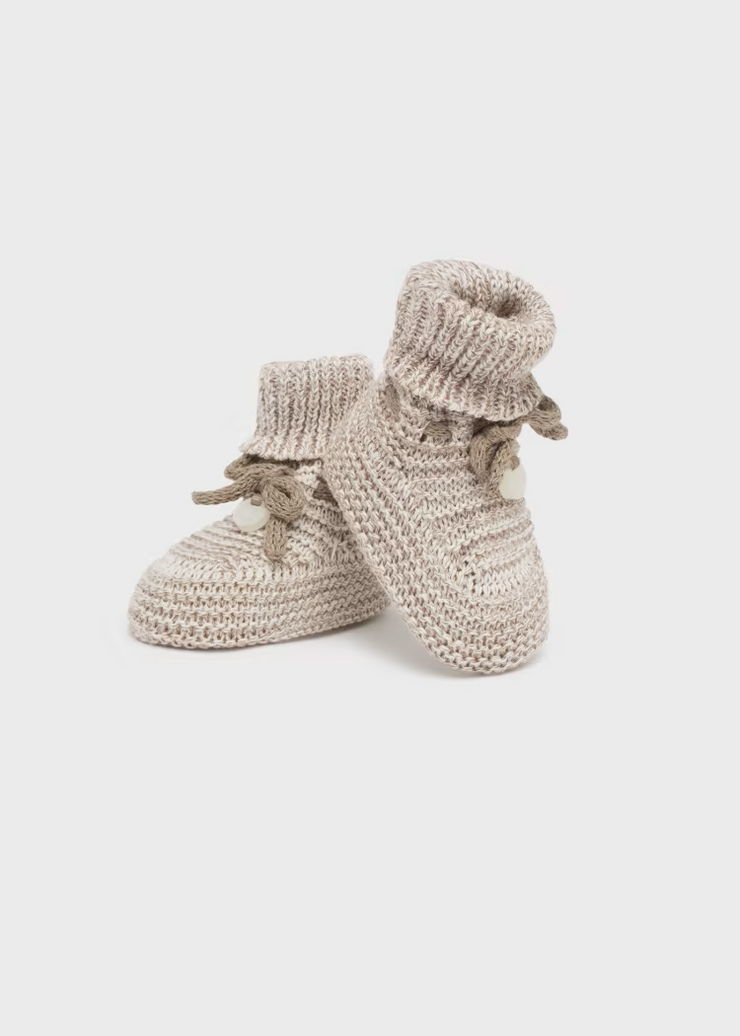 MAYORAL KNIT BOOTIE - LIGHT BROWN
