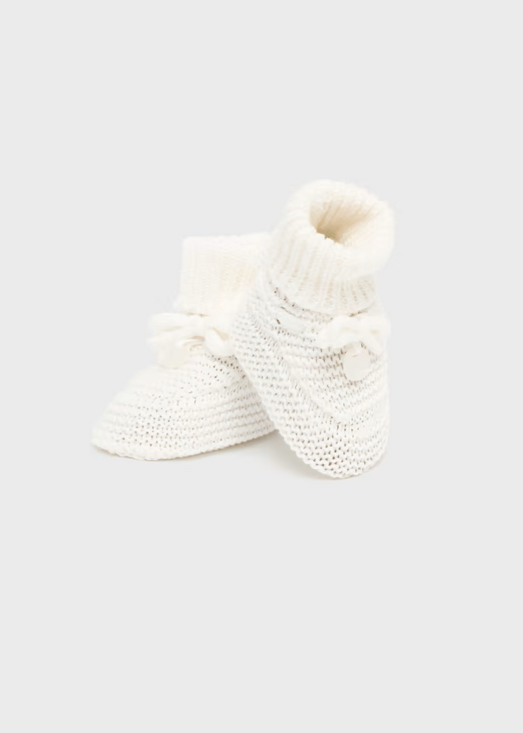 MAYORAL KNIT BOOTIES - NATURAL