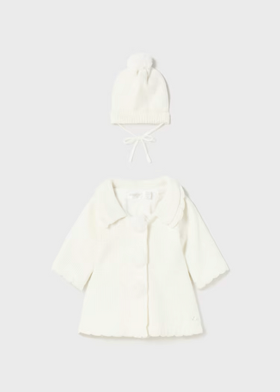 MAYORAL KNIT COAT SET - NATURAL