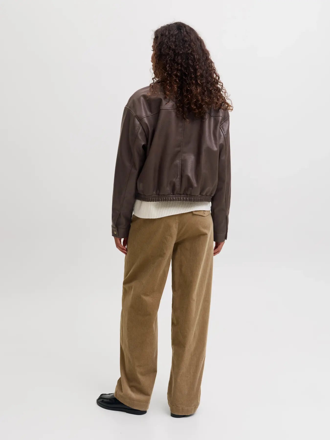 JJXX MICA FAUX LEATHER BOMBER - DEMITASSE