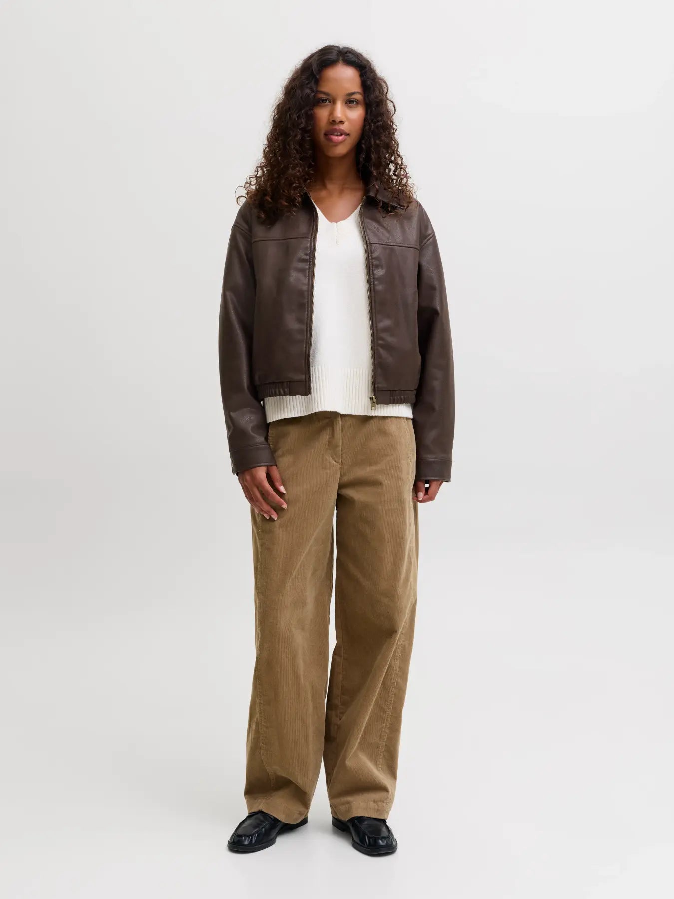 JJXX MICA FAUX LEATHER BOMBER - DEMITASSE